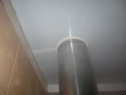 Натяжной потолок на кухне с газовой трубой фото