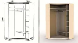 Corner wardrobes in the hallway with photo dimensions