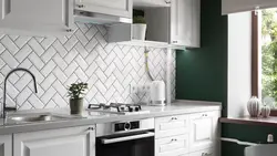 Mətbəx backsplash plitələr kənarları şəkil ilə ağ