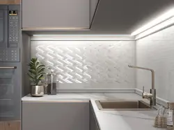 Oshxona backsplash plitalari oq qirralarning fotosurati bilan