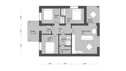 Layout of a one bedroom house 8 by 8 photo