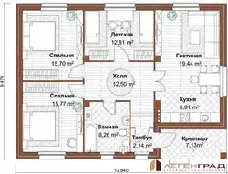 Projects of houses with two bedrooms free drawings and photos