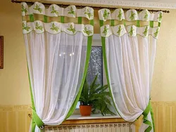 Тюль фотосының қалдықтарынан ас үйге перделерді қалай тігу керек