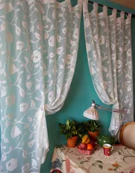 How to sew curtains for the kitchen from leftover tulle photo