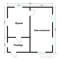 Праект дома 6 на 6 аднапавярховы з санвузлом фота