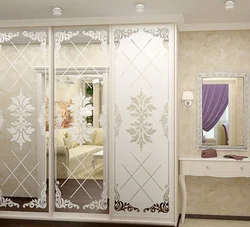 Mirrors with a pattern for bedroom wardrobes photo