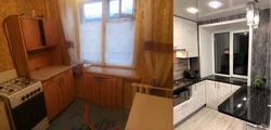 Xrushchevka fotosuratlaridagi oshxonani ta'mirlash 6 chorakdan oldin va keyin