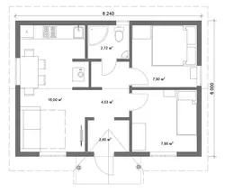 House layout 8 by 8 one-story with one bedroom photo