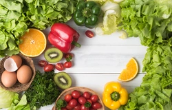 Kitchen interior vegetables