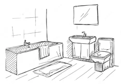 Bathroom interior drawn