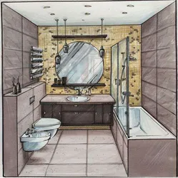 Bathroom interior drawn