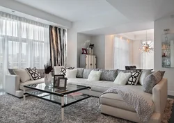 Living room interior silver