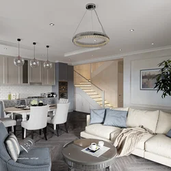 Interiors of living rooms of townhouses