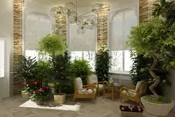Интерьер гостиная сад