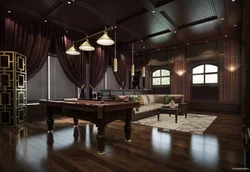 Living room billiard room interior