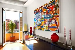 Living room interior abstract art