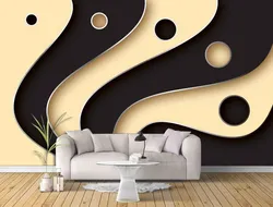 Living room interior abstract art