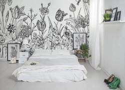 Floral bedroom interior