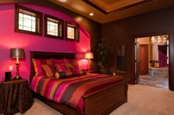 Crimson bedroom interior