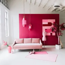 Crimson bedroom interior