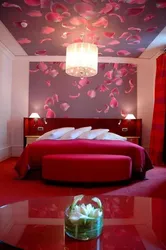 Crimson bedroom interior