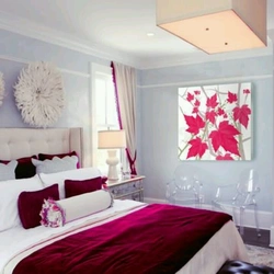 Crimson bedroom interior