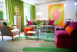Living room interior in a circle