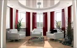 Интерьер гостиной в круге