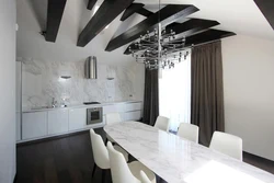 Kitchen interior white ceiling
