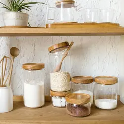 Jars in the kitchen interior