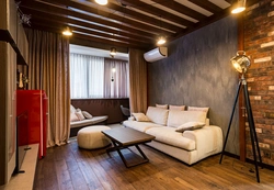 Loft interior bedroom living room