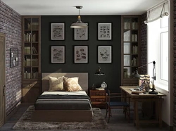 Loft interior bedroom living room