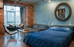 Loft interior bedroom living room