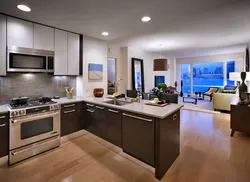 U-shaped living room interior
