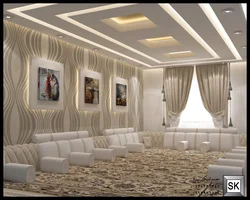 Living room interior made of plaster