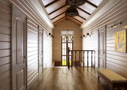 Timber in the hallway interior