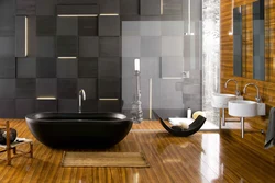 Chrome in the bathroom interior