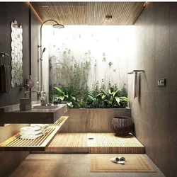 Natural interior in the bathroom
