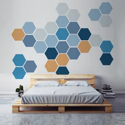 Honeycombs in the bedroom interior