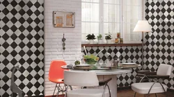 Rhombuses in the kitchen interior