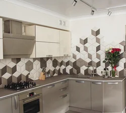 Rhombuses in the kitchen interior