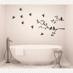Stickers in the bathroom interior