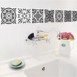Stickers in the bathroom interior