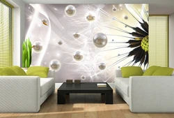 Dandelions in the living room interior