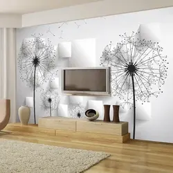 Qonaq otağının daxili hissəsində dandelions