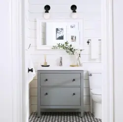 Bathroom interior white cabinet