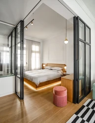 Glass bedroom interior