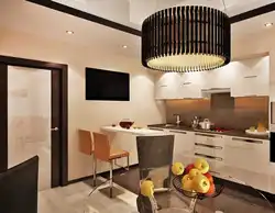 Warm cold kitchen interior