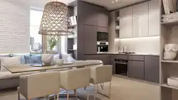 Теплый холодный интерьер кухни