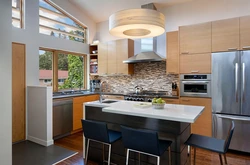 Kitchen interior with screen